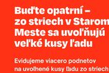 V Bratislave padaju velke kusy ladu a snehu