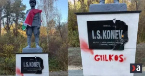 Vandali popísali sochu generála Koneva v Kružlovej, autor podáva trestné oznámenie